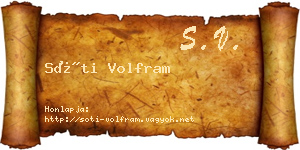 Sóti Volfram névjegykártya